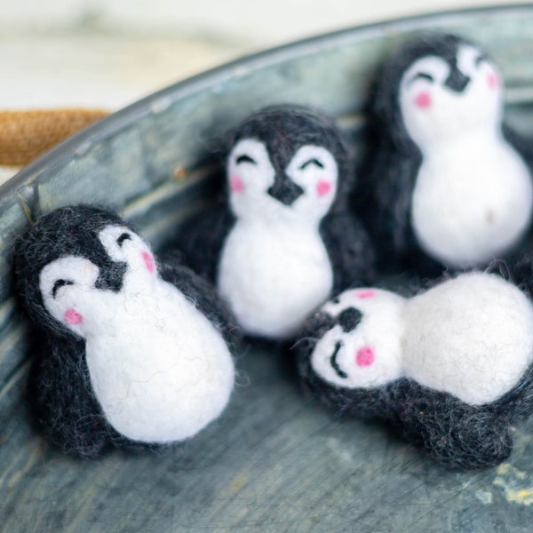Felt Gray Penguin -Gray Neutral Christmas -Penguin Garland DIY -Felt Montessori Play