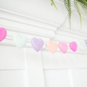 Heart Garland -Wool Hearts -Felted hearts -Felt Ball Garland -Valentines Day decor -Felted Heart Garland -Heart Bunting -Heart Shape Felt