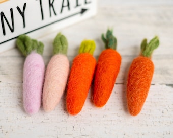 Heirloom Carrot Mix | Rustic Felt Carrots | Wool Vegetable | Felted Food | Felted Carrots | Garden Vegetable | Easter Carrot  Garland DIY