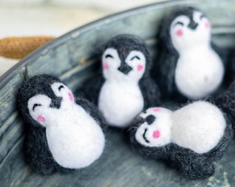 Felt Gray Penguin -Gray Neutral Christmas -Penguin Garland DIY -Felt Montessori Play