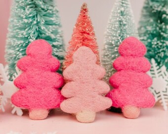 Jumbo Pink Felt Trees | Whimsical Felt Trees | Tree Decor | Christmas Trees | Pink Christmas Tree | DIY Ornament