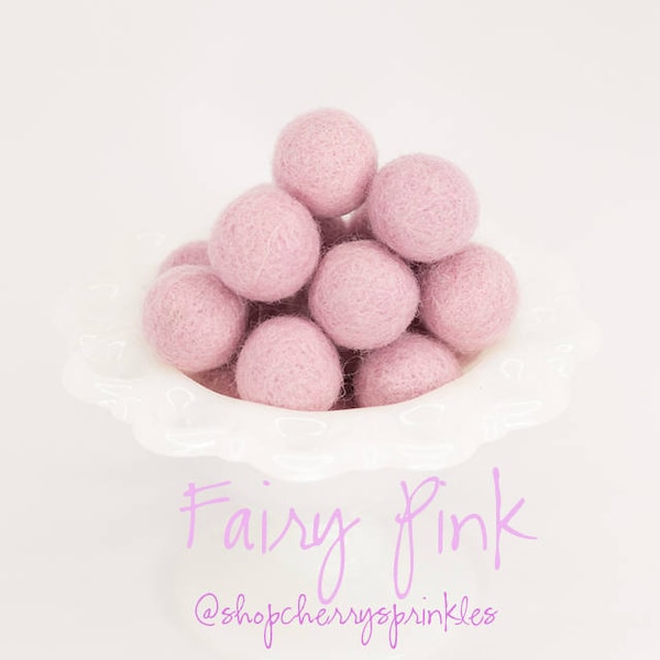 FAIRY PINK Felt Balls | 2.5 cm Pom Balls | 100% Wool Felt Balls | Felt Pom Poms | Loose Felt Balls | DIY Pom Garland | Wholesale