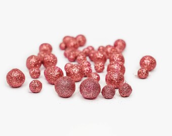 Rose Gold Glitter Felt Balls | Sparkle Glitter Balls | DIY Felt Ball Garland | Handmade Glitter Balls | Glitter Poms
