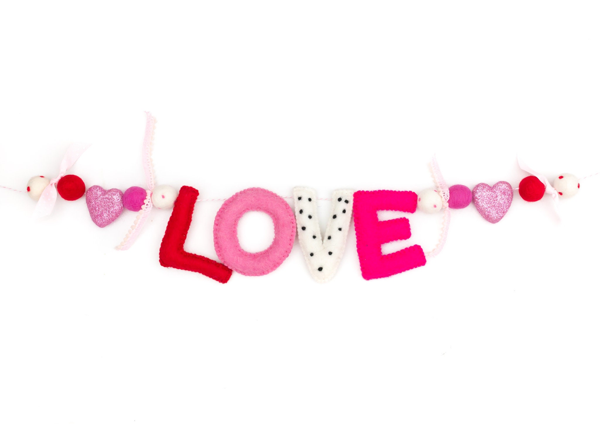 SALE Love Felted Letter Garland Hand Stitched felt letters Etsy 日本
