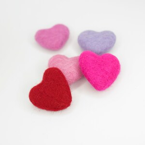 Bubblegum Pink Felt Hearts Pink Felt Hearts Valentine's Day Hearts Valentines Garland Heart Felt garland Valentine's Day Decorations image 2