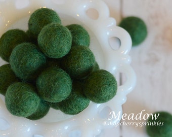 MEADOW Felt Balls | 2.5 cm Pom Balls | 100% Wool Felt Balls | Felt Pom Poms | Loose Felt Balls | DIY Pom Garland | Wholesale