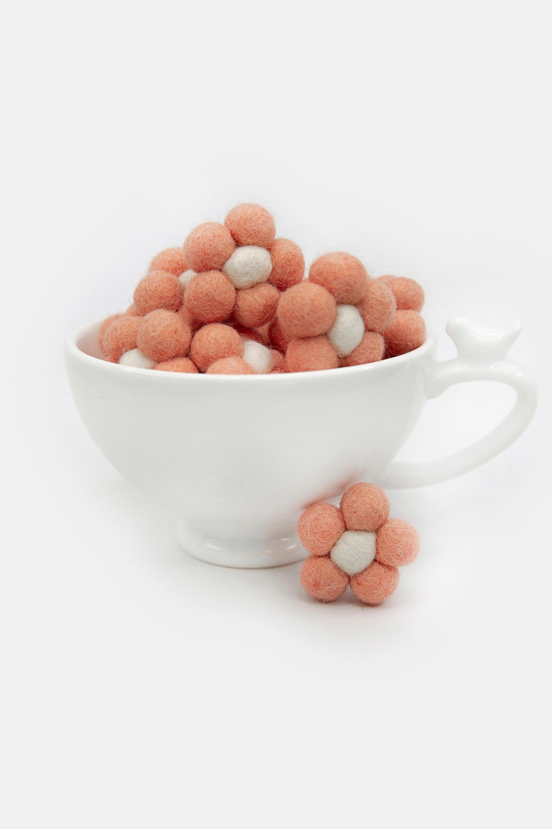 Warm Apricot Peach Felt Flowers felt Daisies felt Spring Etsy