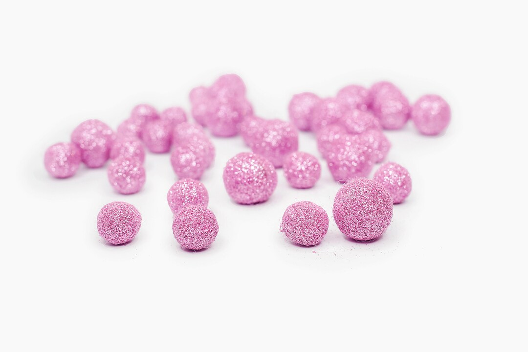 Pink Glitter Felt Balls Sparkle Glitter Balls DIY Felt Ball Garland