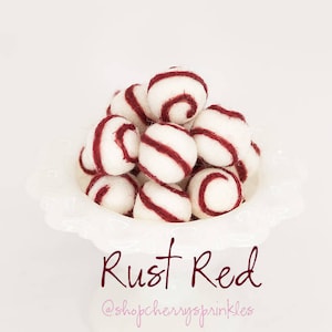 Rust Red -Swirl Felt Balls *2CM -100% Wool Felt Pom Poms - Red Wool Felt Balls *Pom Garland - Diy Felt Ball Garland -Swirl balls