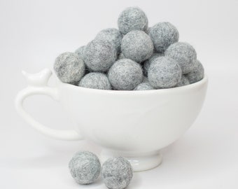 Stone Gray Felt Balls | 2.5 cm Pom Balls | 100% Wool Felt Balls | Felt Pom Poms | Loose Felt Balls | DIY Pom Garland | Wholesale