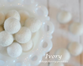 Ivory Wool Felt Balls 2.5cm: DIY Garland Poms