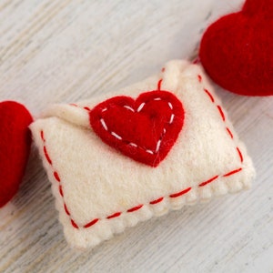Saint Valentin Enveloppe en feutre Lettre d'amour Boîte à lunch Remarque Décoration de la Saint-Valentin Saint-Valentin fait main image 3