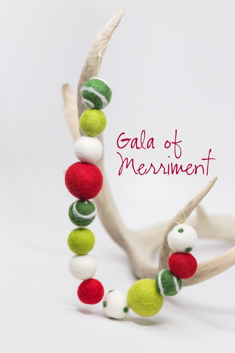 Christmas Garland red and Green Christmas Garland red Felt Etsy