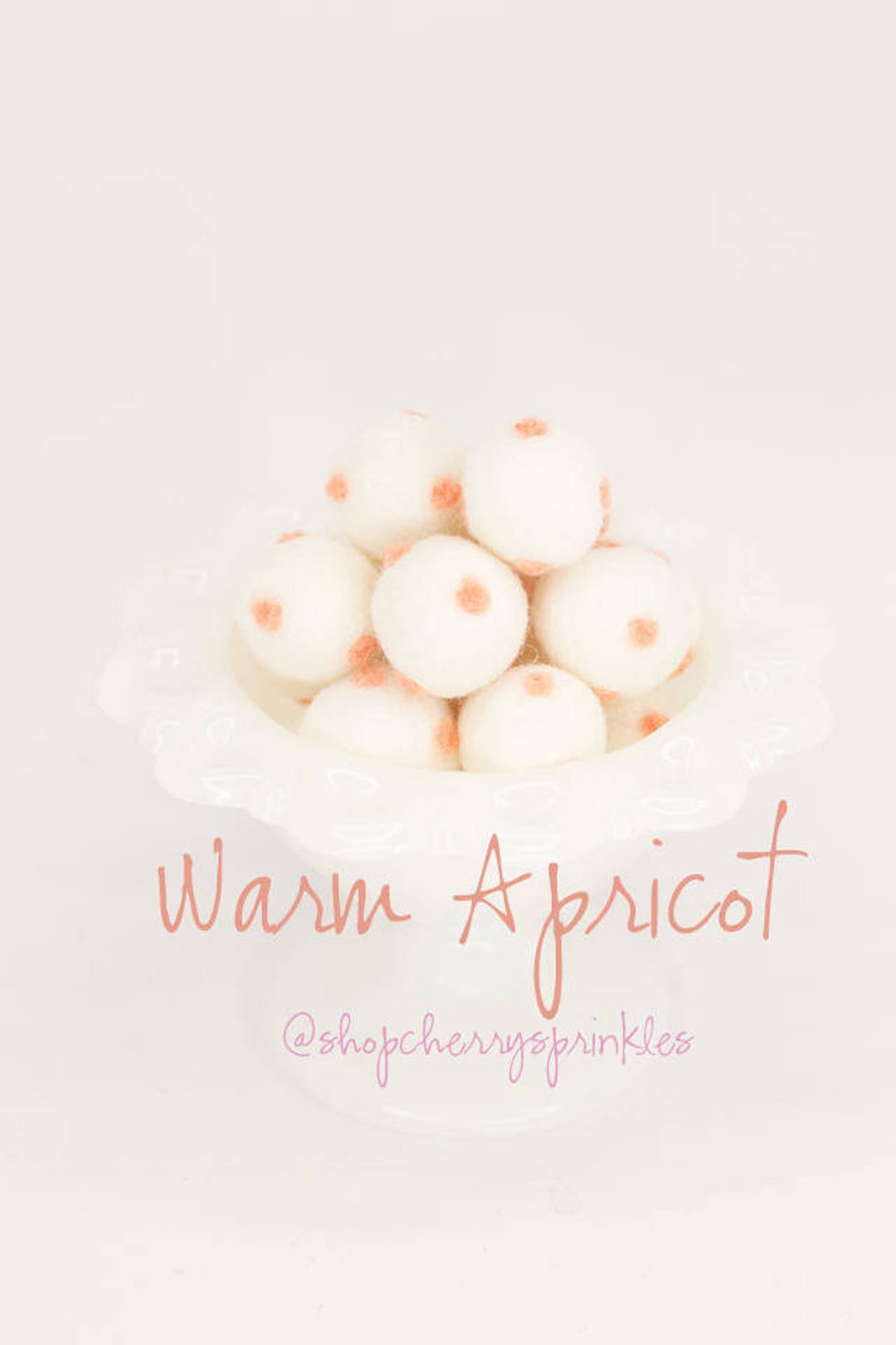 Warm Apricot polkadot Felt Balls 2CM 100% Wool Felt Pom Poms Peach Wool  Felt Balls pom Garland Diy Felt Ball Garland swirl Polkadot 