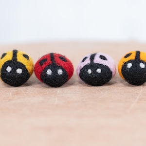 Felt Ladybug | Felt Shapes | Felt Bugs | Red Ladybug | Ladybug Toys | Handmade 100% Wool | Pretend Play | Bug Theme Party