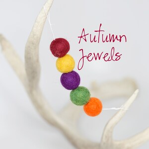 Autumn Felt Ball Garland: Wool Pom Fall Decor