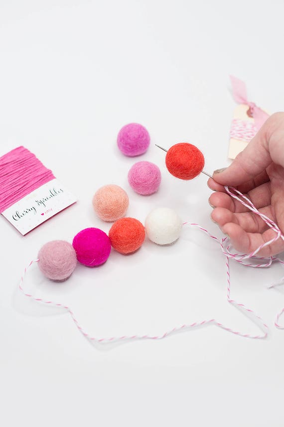 DIY Wool Felt Ball Garland Kit: Needle & Baker's Twine