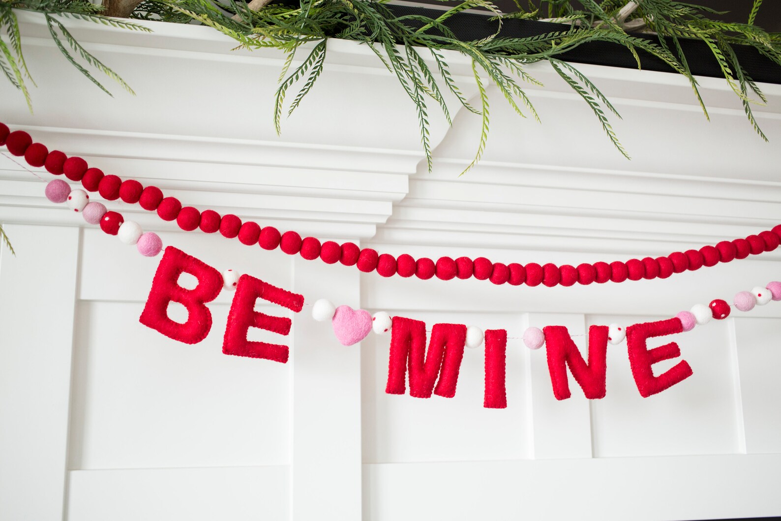 Be Mine Red Felted Letter Garland hand Stitched Felt Letters Etsy