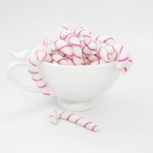 Pink Felt Candy Canes: Christmas Garland Mantel Decor