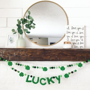 Shamrock St Patricks Day Clover Trèfle vert St. Patrick's Day Garland feutre forme Clover Garland Leprechaun's Day décor irlandais image 4