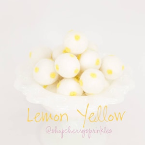 Lemon Yellow Dot Felt Balls -100% Wool Felt Poms -Yellow Wool Felt Poms *Pom Garland -Felt Ball Garland -Swirl ball -felt balls *2CM