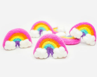 Summer Rainbow -Felt White Clouds -Rainbow Photo Prop -Rainbow Birthday -Rainbows and Unicorns -Spring Decor -Playroom Decor -Nursery Decor