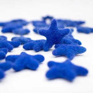 Solid Wool Stars -Wool Felt Stars -You Choose -Colorful Felt Stars -Yellow Star -Blue Star -Felt Ball Garland -Star Garland -White Felt