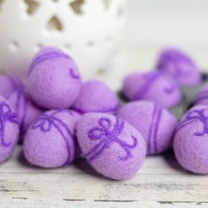 Hand-felted Purple Easter Egg: Lavender Wool Decor
