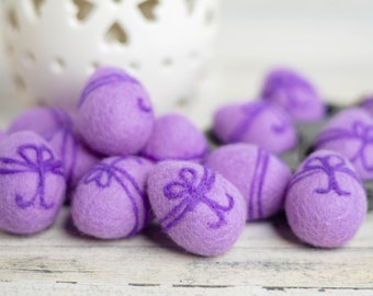 SALE | Mini Purple Pastel Easter Eggs -Felt Eggs -Easter Decorations -Felt Easter Eggs -Mini Chicken Eggs -Farm Table -Felt Food