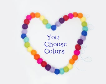 Loose Felt Balls: 100% Wool Poms, Mix & Match - 2.5cm