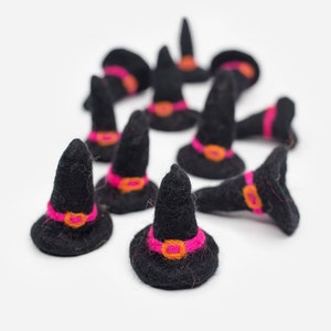 Pink Witch Hat -Halloween Witch -Felt Witch -Witch&#39;s Hat -Witch Garland -Witch Decoration -Black Witch Hat
