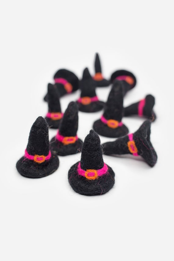 Chapeau De Sorcière En Feutre Fait Main : Décoration D'Halloween Avec Boucle Rose - Canada
