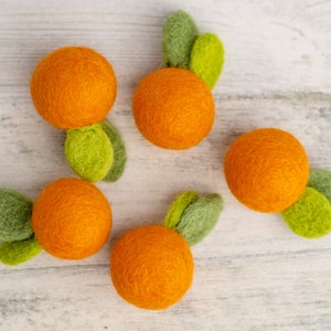 Laine feutrée à l'aiguille orange | Décor orange | Fruits feutrés à l'aiguille | Jouez à la nourriture | Laine feutrée alimentaire | Fruits en feutre de laine | Nourriture artificielle