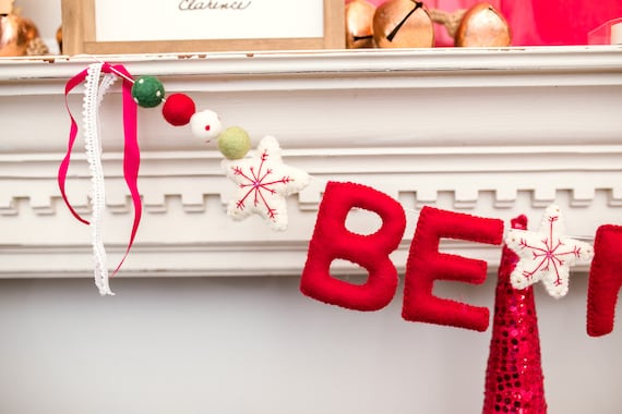 Merry christmas letter garland Clearance