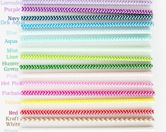 CHEVRON Paper Straws *Pick your own Colors *Gold Straws -Grey, Aqua, Gold, Silver, Pink, Blue, Navy, Green, Yellow, Orange Straws *Party