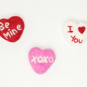 Wool Felt Conversation Hearts: Handmade Valentine&#39;s Decor