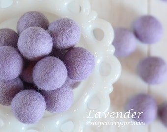 LAVENDER Felt Balls | 2.5 cm Felt Balls | 100% Wool Felt Balls | Felt Pom Poms | Loose Felt Balls | DIY Pom Garland | Wholesale