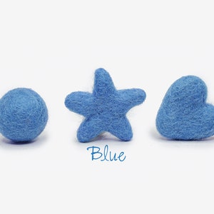 Blue Wool Stars | Wool Felt Stars | Felt Shape Stars | Blue Star | Felt Star Garland | Star Garland | DIY Felt Pom Accessories