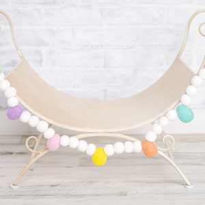 Easter Brights Felt Egg Garland | Pastel Egg Garland | Easter Decorations | Easter Mantel | Easter Eggs