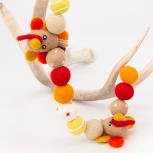 Yellow, Red & Orange Felt Turkey -Thanksgiving decor -Thanksgiving Turkey -Turkey Garland -Thanksgiving banner -Felt Turkey -Gobble Garland
