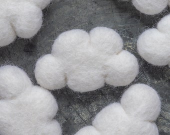 White Felt Clouds: Medium Size Nursery Decor