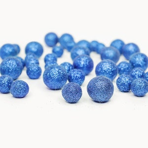 Cobalt Blue Glitter Felt Balls Glitter Poms DIY Felt Ball Garland Handmade Glitter Balls Glitter Poms image 1