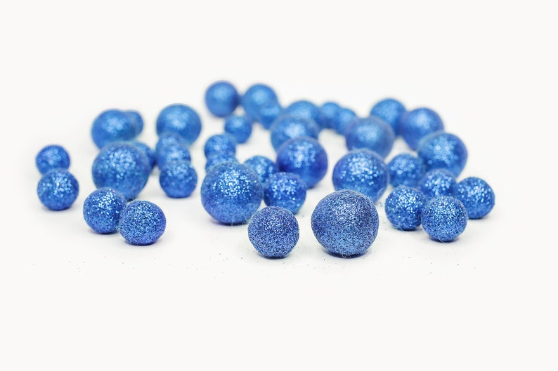 Cobalt Blue Glitter Felt Balls Glitter Poms DIY Felt Ball Garland Handmade Glitter Balls Glitter Poms image 1