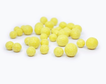 Yellow Glitter Felt Balls | Sunshine Glitter Poms | DIY Felt Ball Garland | Handmade Glitter Balls | Glitter Poms