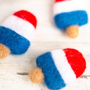 Felt Popsicle: July 4th Patriotic Garland Decor - Handmade Wool
