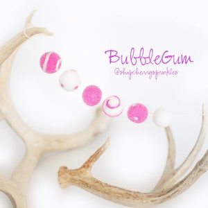 Bubblegum Pink Felt Balls 2CM 100% Wool Felt Poms Pink Wool Felt Balls Pom Garland Felt Ball Garland Polkadot image 7