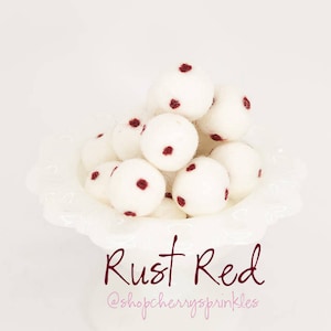 Rust Red-Polkadot Felt Balls *2CM -100% Wool Felt Pom Poms - Red Wool Felt Balls *Pom Garland - Diy Felt Ball Garland - Polkadot