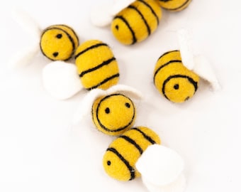 Boho Mustard Felt Bees -Spring Bee -Bumble Bee -Felt Wool Bee -Springtime -Spring Decorations -Spring Garland -Honey Bee