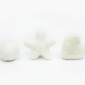 White Felt Shape -White Pom Garland -Wool Felt Stars -White Poms -White Felt Heart -Colorful Felt Stars -Star Garland -Felt Ball Garland