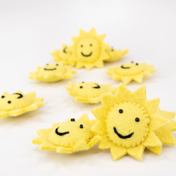 Felt Sun | DIY Mobile felt shapes | Yellow Sun | Felted Sun